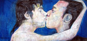 2011. El gran beso.  1,50 x 3 mts. Acrilico sobre tela