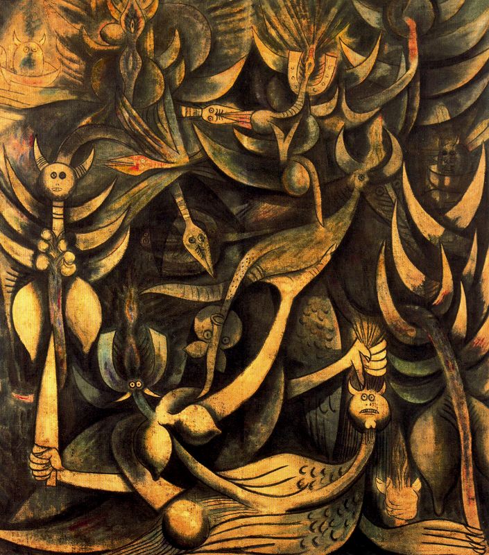 Wilfredo Lam Huracan 1944-46 óleo tela.